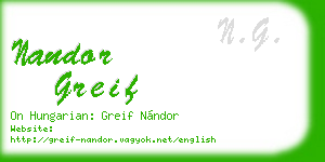 nandor greif business card
